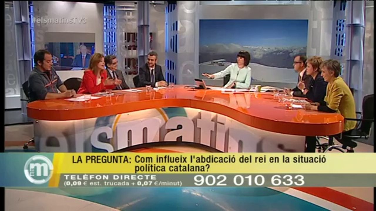 TV3 - Els Matins - Els portaveus del Parlament debaten sobre l'abdicació del rei