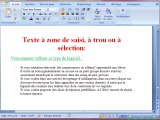 logiciel interactif : zone de saisi texte à trous ou à sélection