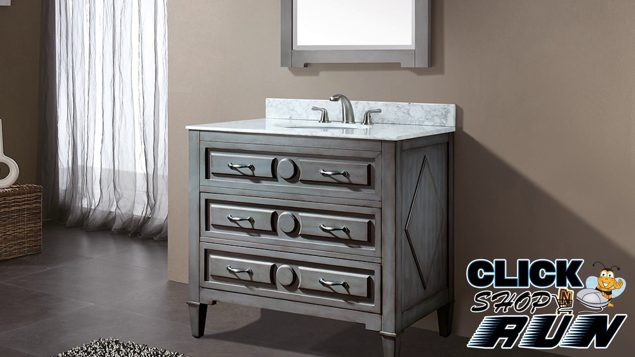 Avanity KELLY-VS36-GB-C Bathroom Furniture with White Carrera Marble top 37 x 22 x 35