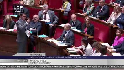 Valls demande à un député de «changer de ton», l'UMP quitte l'hémicycle [03.06.2014]
