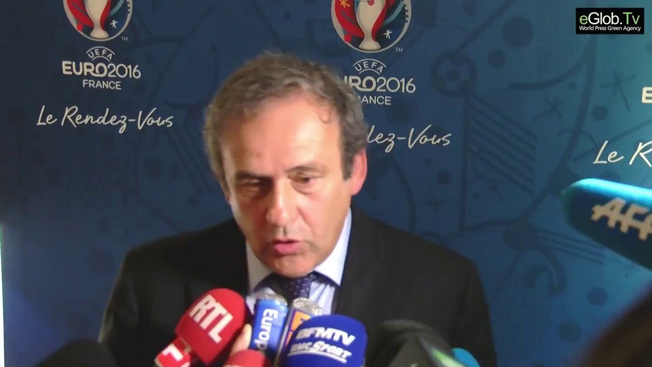 Réaction de Michel Platini en zone mixte