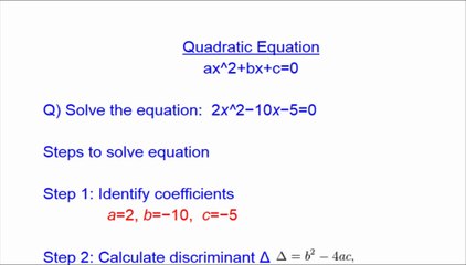 Maths Tutorial | How to Solve a Quadratic Equation?