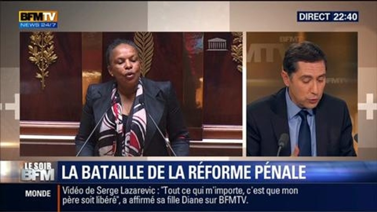 Le Soir BFM: Réforme pénale: "Christiane Taubira ne fait que remplir une promesse électorale de François Hollande", Laurent Neumann - 03/06 2/4