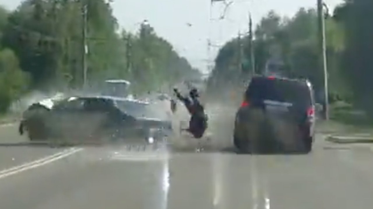 Driver Walks Away from Head-on Collision, Windshield Ejection