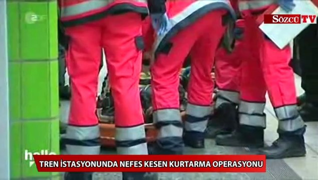 Tren istasyonunda nefes kesen kurtarma operasyonu