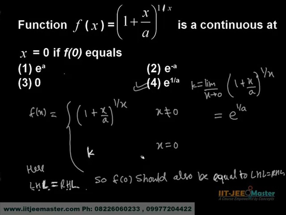 Continuity AIEEE Maths Preparation Crack IIT JEECrack CET Free Video Lectures Online