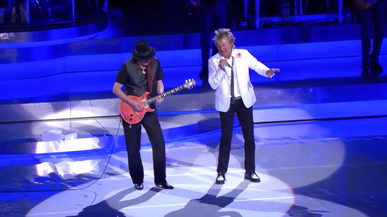 I'd rather go blind Rod Stewart w/ Carlos Santana live Las Vegas may 2014 the Voice the Guitar the Songs