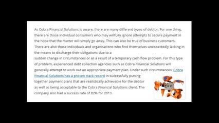 Cobra Financial Solutions offers an efficient way forward if a debtor refuses to pay up