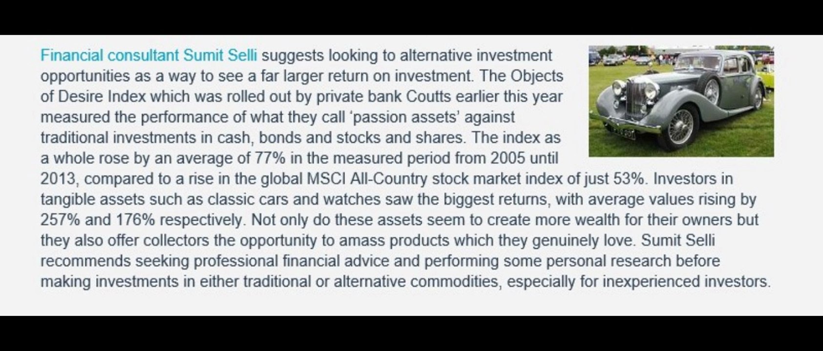 UK Interest Rates Held at 0.5% – Sumit Selli Looks at Alternative Investment Opportunities