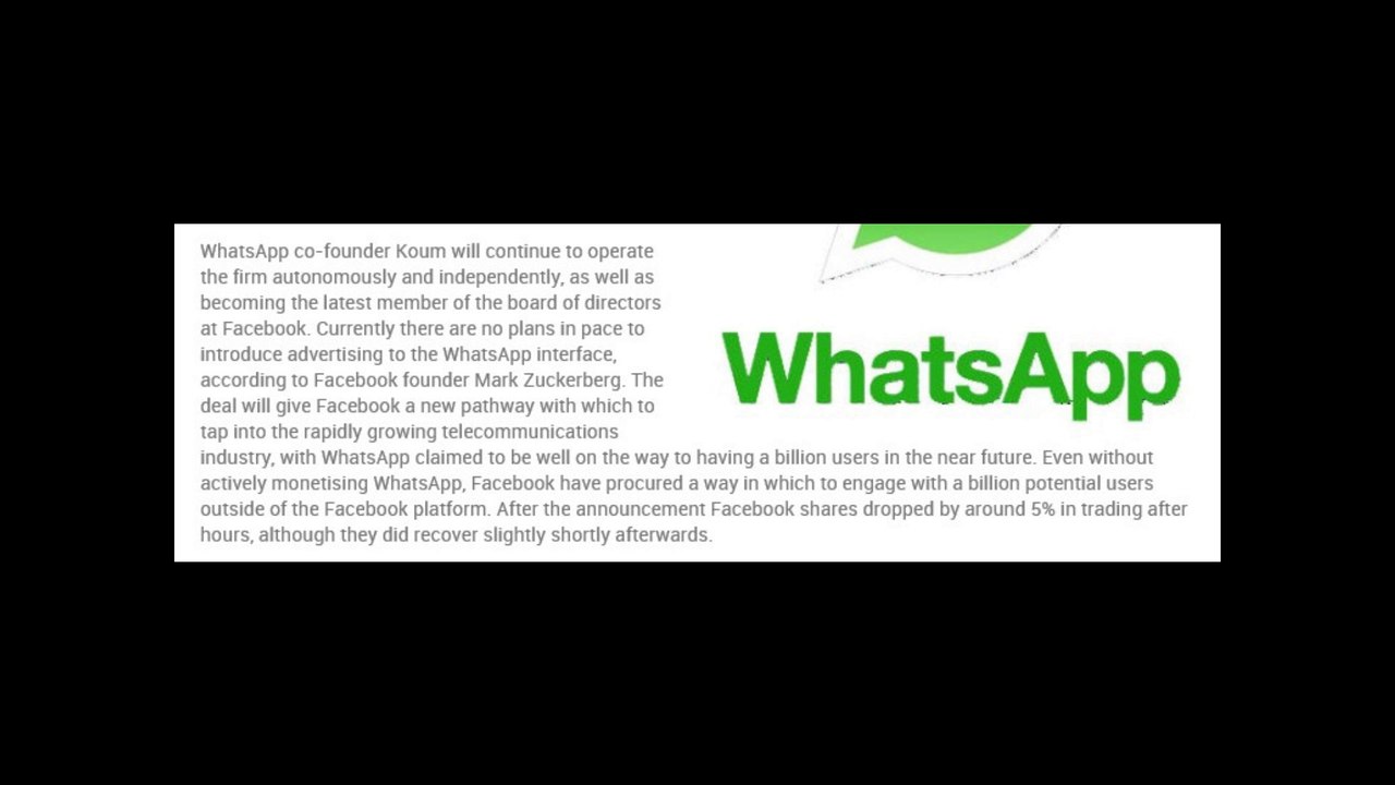 Sumit Selli | Facebook Acquire WhatsApp in Fifth Largest Technology Deal of All Time