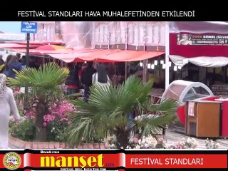 Festival stantları olumsuz hava koşullarından etkilendi