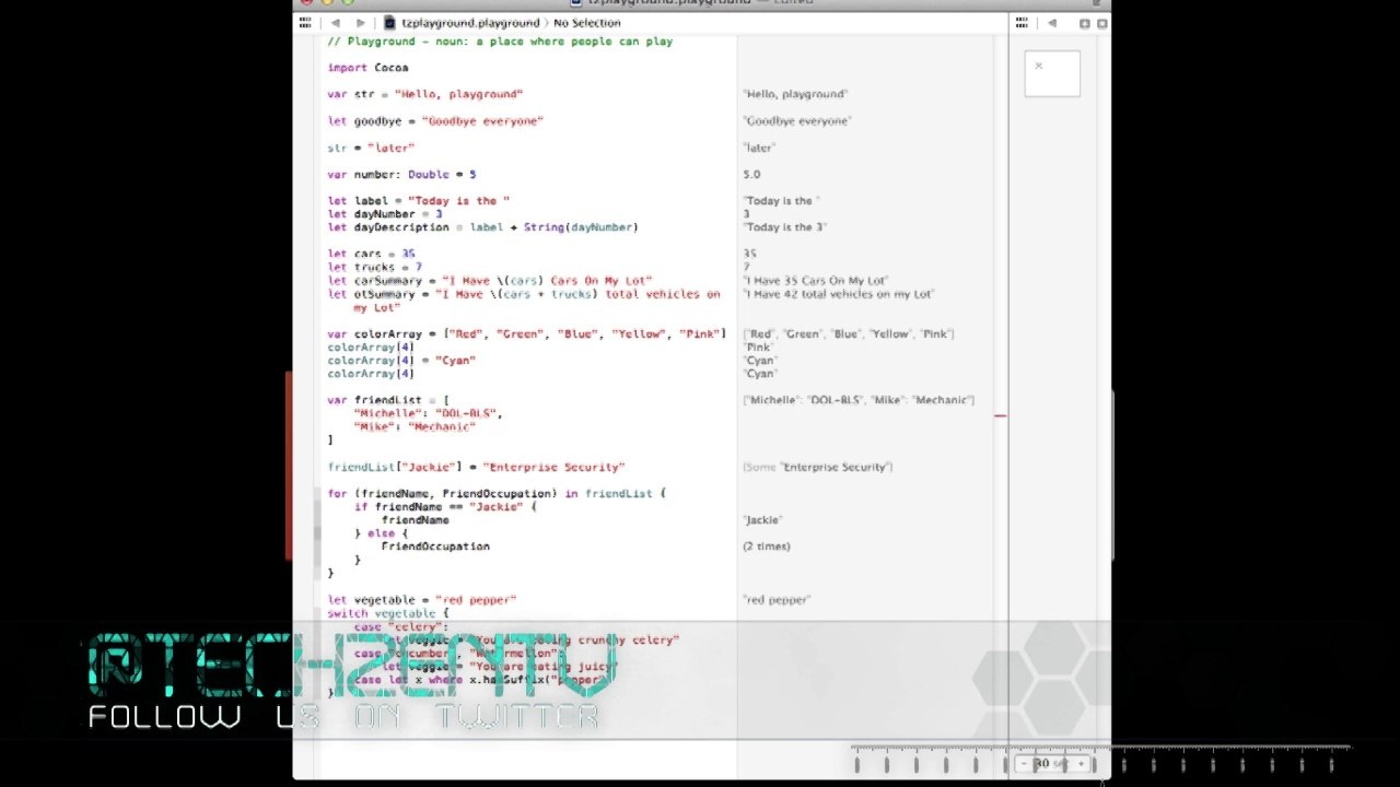 Learning Swift, Apples New Language Basics - The Program - Week 1 - Tech-Zen.tv - Alixa.tv