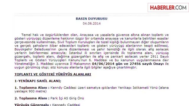 İstanbul'un Miting Alanları Resmen Belirlendi