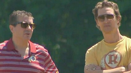 Actor Matthew McConaughey visits Redskins camp