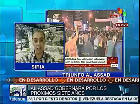 Bashar Al-Assad logra la reelección en Siria con el 88.7% de los votos
