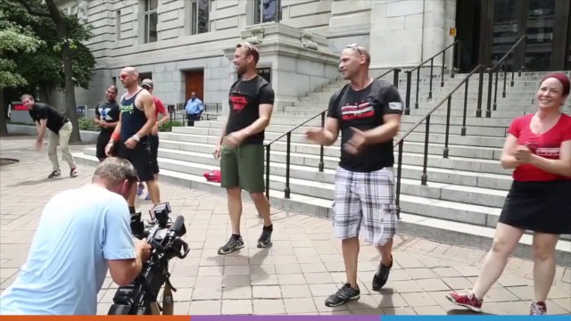 How do you protest D.C.’s proposed gym tax? With exercise, of course.