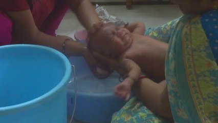How to bath New born baby (just 1 month old) - PART 1