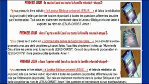Procédure à suivre pour la retraite spirituelle au Nom de JESUS-CHRIST