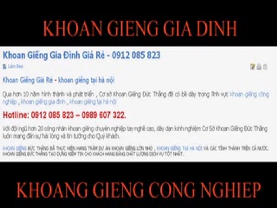Khoan Giếng nước ngầm tại Mỹ Đức, Hà Nội - 0912 085 823