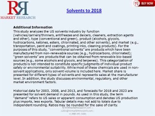 Solvents Market to 2018