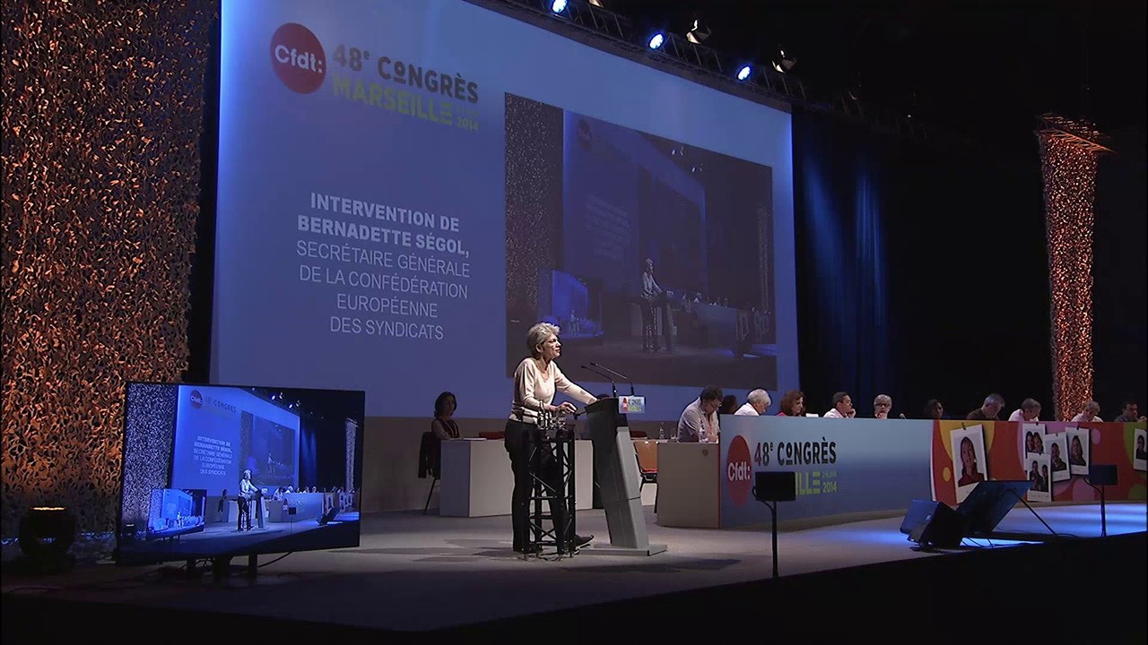 48e congrès de la CFDT - Intervention de Bernadette Segol, secrétaire générale de la CES (5 juin - 8h30 à 9h)