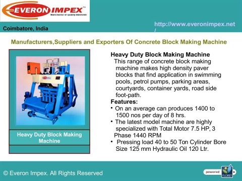 Concrete Block Making Machine Manufacturers in India