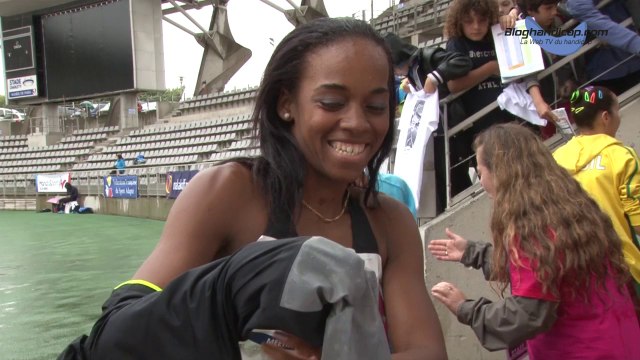 Mandy François-Elie sur 100 mètres au Meeting International d'Athlétisme Paris Ile de France - bloghandicap.com - La Web TV du Handicap