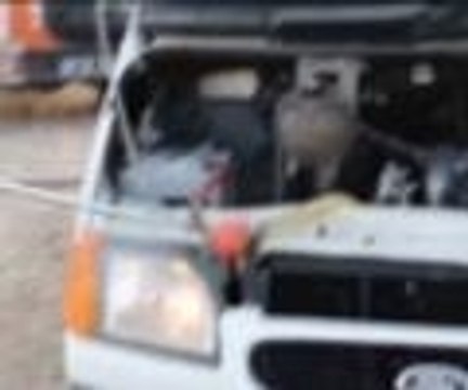 Kamyonetin motoruna giren yılan 2 saatte çıkarıldı