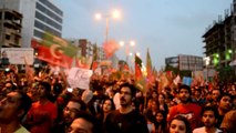 What A Beautiful Start by PTI Protesters by National Anthem at Teen Talwar Karachi P1