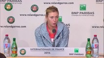 Press conference Maria Sharapova 2014 French Open SF