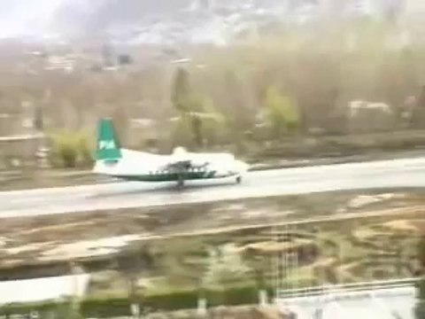 PIA Fokker F27 Landing at Gilgit Airport