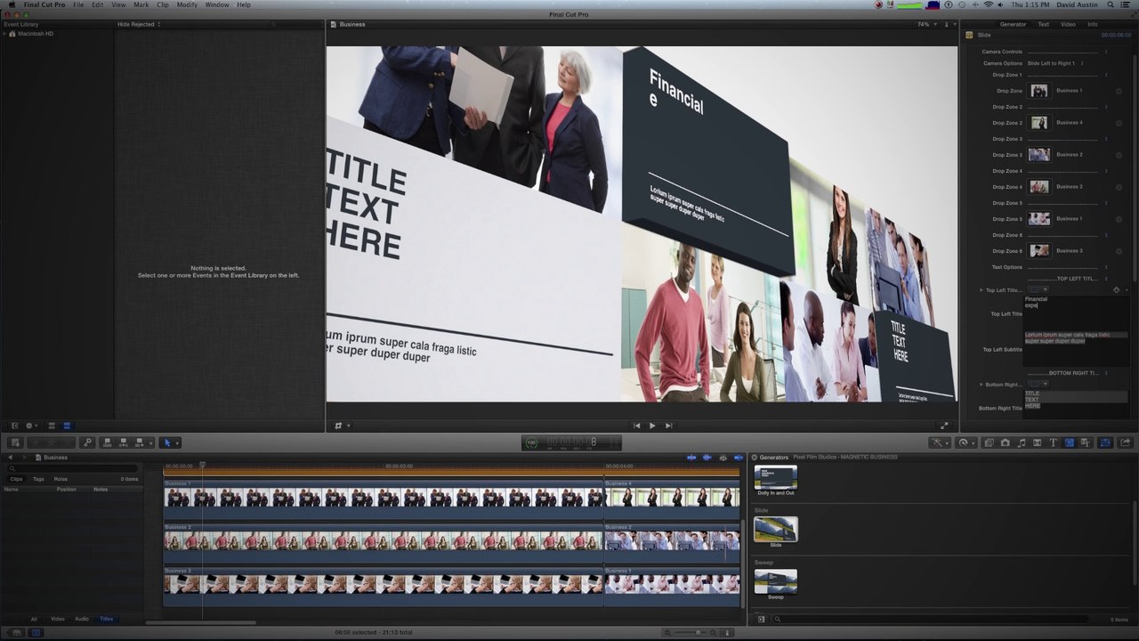 MAGNETIC BUSINESS A CORPORATE STYLE THEM FOR FINAL CUT PRO X