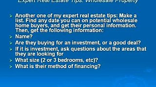 Expert Real Estate Tips All About Wholesale Property