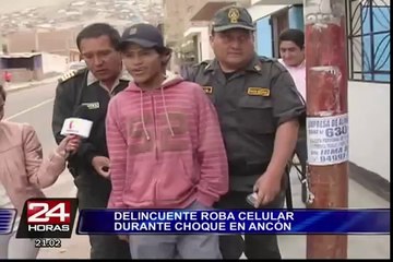Ancón: detienen a sujeto que robó celular aprovechando el pánico de un accidente