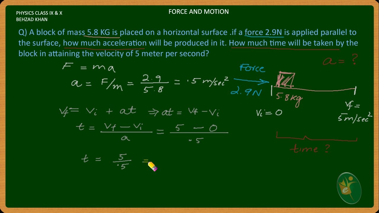 PHY09 Force and Motion Part 10 Numerical 2