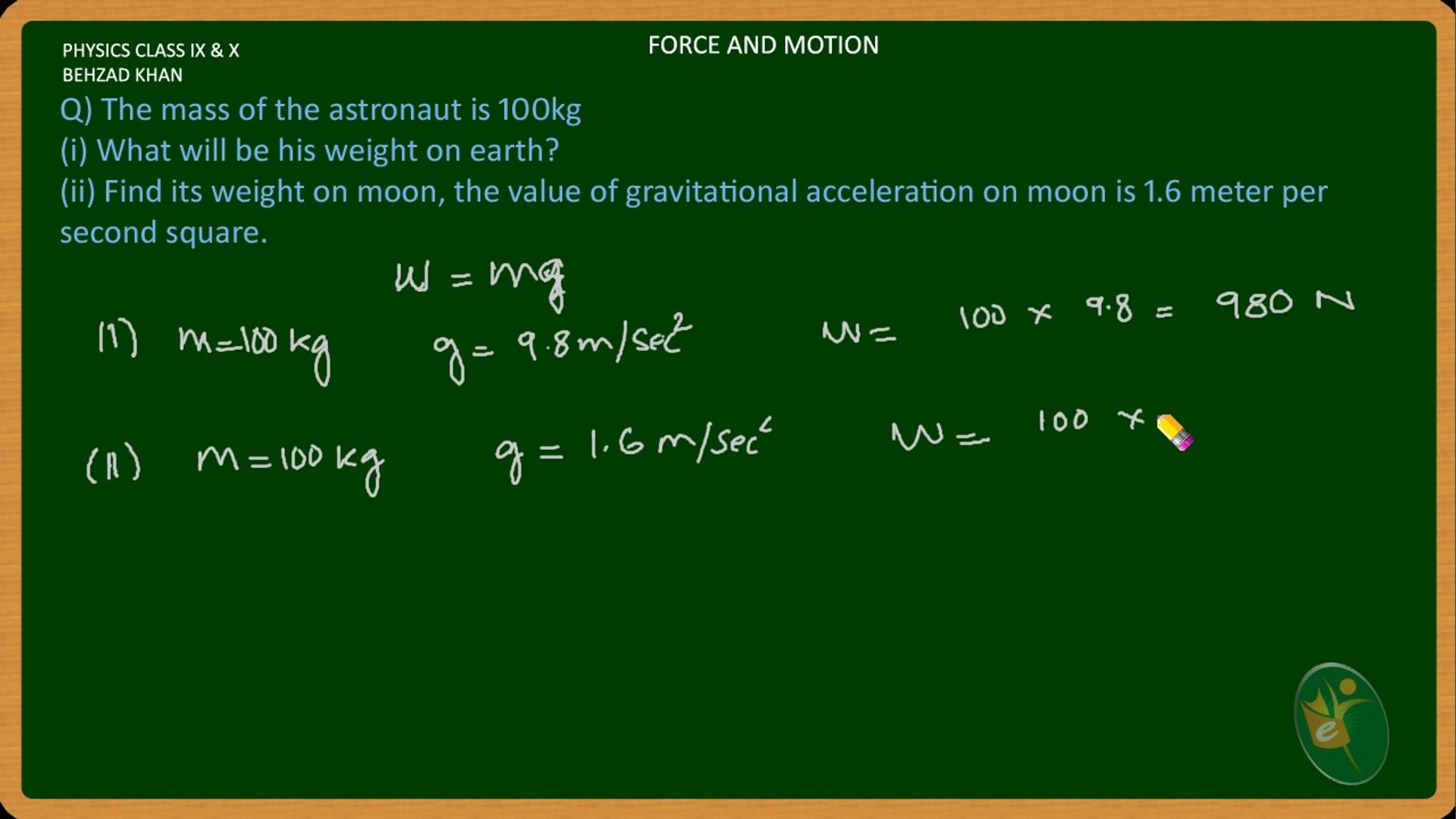 Phy09 Force And Motion Part 11 Numerical 3 Video Dailymotion