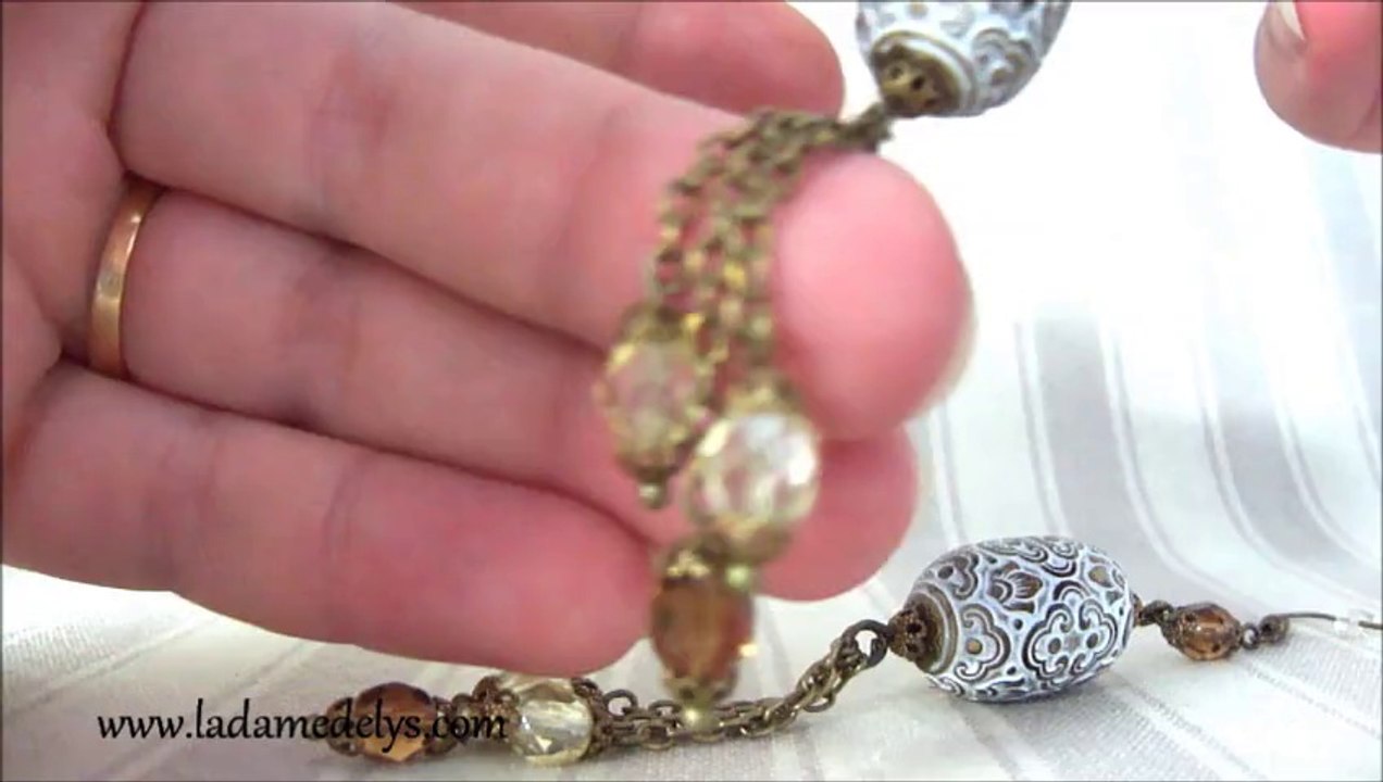 boucles d'oreilles shabby chic romantique la dame de lys