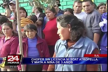 Una niña de tres años murió arrollada por camioneta en San Juan de Lurigancho