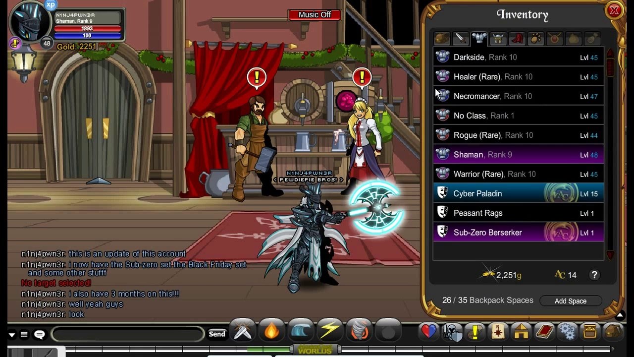 PlayerUp.com - Buy Sell Accounts - AQW Account For Sale! (40-60$) (old vid n Not sold)