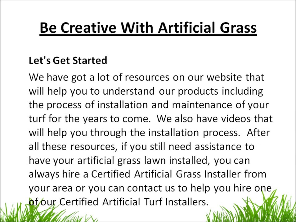 Be Creative With Artificial Grass