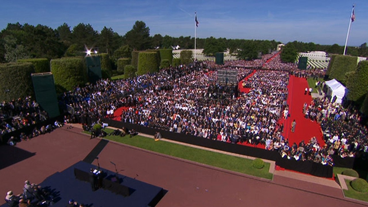 François Hollande: "Nous célebrons en ce 6 juin une date mémorable où nos deux peuples se sont confondus dans le même combat: celui de la liberté" #Dday70