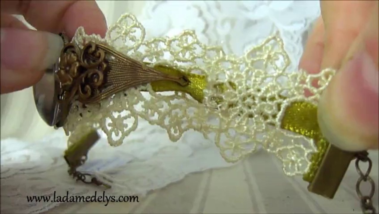 bracelet belle époque dentelle rétro - la dame de lys