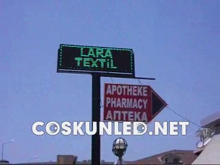 192x64cm çift yönlü yeşil renk usb girişli akıllı tabela uygulamsı www.coskunled.net