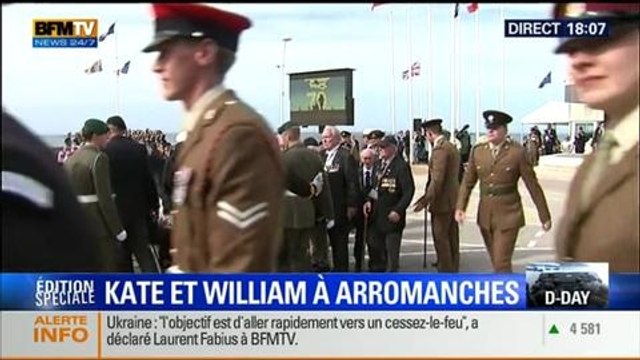 BFM Story: D-Day: Kate et William rendent hommage aux vétérans britanniques à Arromanches - 06/06