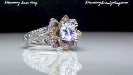 NEW WEDDING RING Blooming Rose Flower Ring