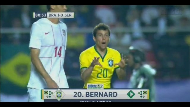 2014 サッカー　国際親善試合　ブラジル　セルビア　後半戦ハイライト