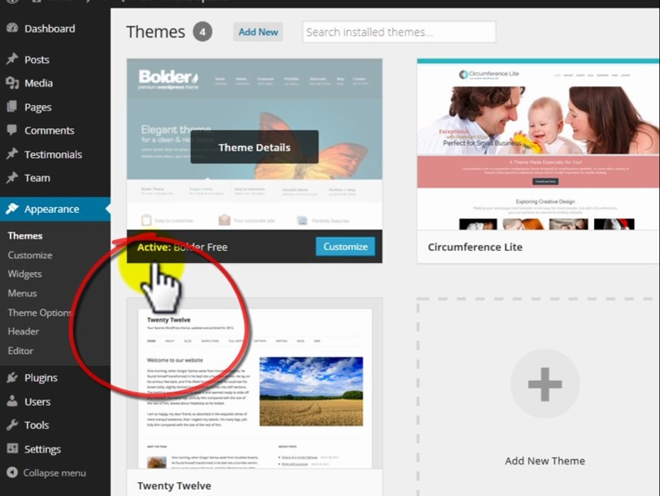Cara Uninstall Theme Wordpress