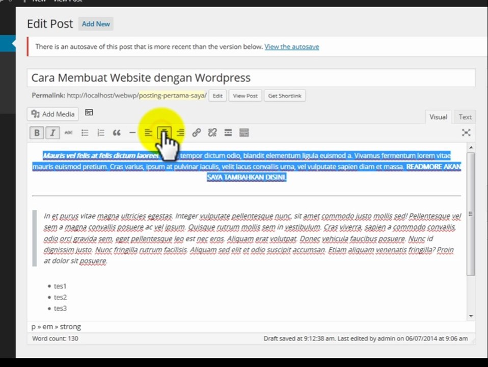Cara Menggunakan Text Editor untuk Pembuatan Konten Wordpress