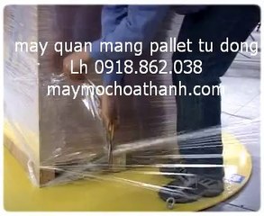 máy quấn màng palet tự động, máy bọc màng palet