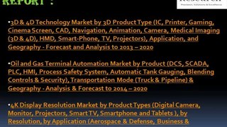JSB Market Research : 3D Sensor Market by Technology, Products, Types, Applications and Geography - Analysis & Forecast to 2014 - 2020